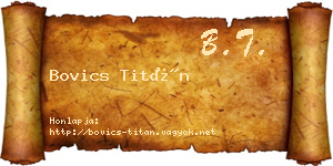 Bovics Titán névjegykártya